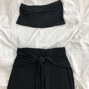 Nasty Gal BLACK TWO PIECE SET